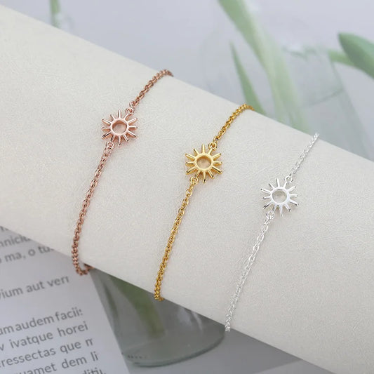 Women’s Jewelry Sun Hollow Hand Chain Bracelet | Boho | Stainless Steel | Vintage