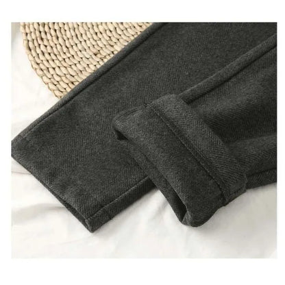 Women’s High-Waist Woolen Suit Pants – Trousers for Autumn & Winter Office Wear