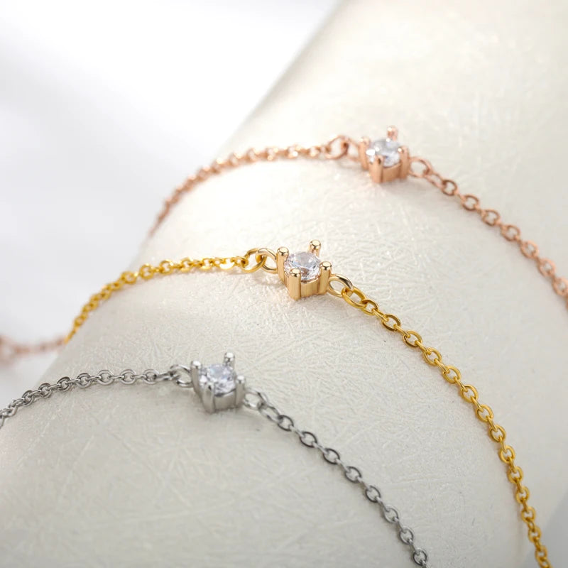 Women’s Jewelry Zircon Circle Bead Bracelet | Stainless Steel | Summer | Couple