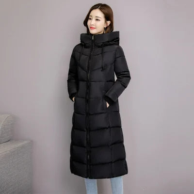 Women’s Long Down Outerwear – Warm Slim Winter Puffer Jacket