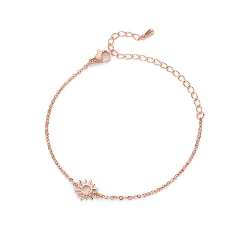 Women’s Jewelry Sun Hollow Hand Chain Bracelet | Boho | Stainless Steel | Vintage