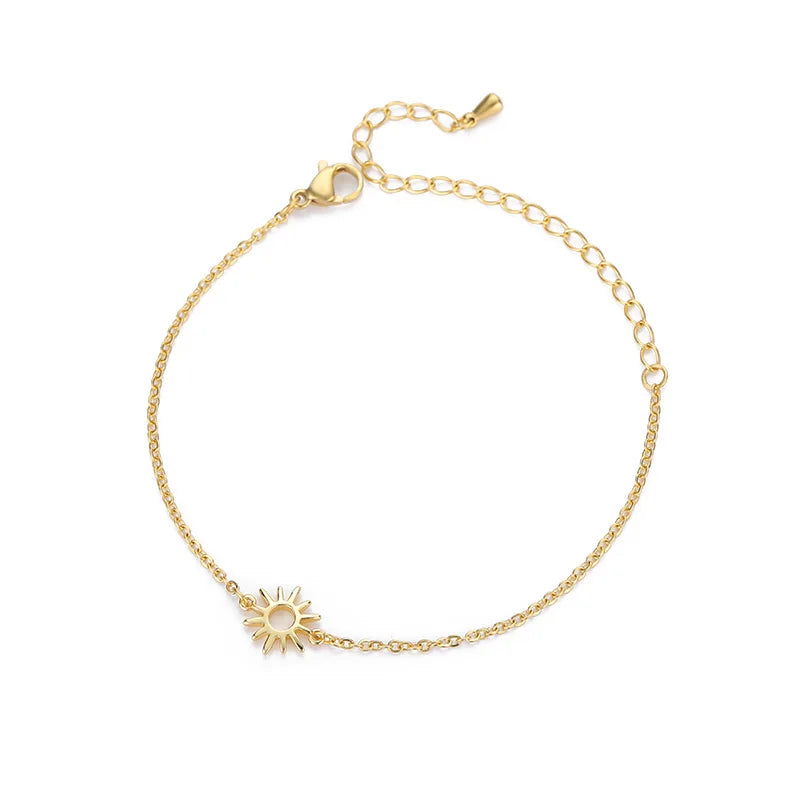 Women’s Jewelry Sun Hollow Hand Chain Bracelet | Boho | Stainless Steel | Vintage