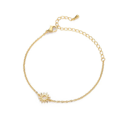 Women’s Jewelry Sun Hollow Hand Chain Bracelet | Boho | Stainless Steel | Vintage