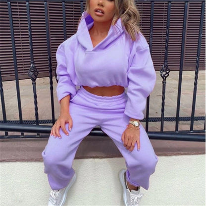 Women’s Long Sleeve Casual Tracksuit Set – Two-Piece Sporty Fashion Outfit