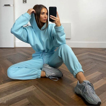 Women’s Long Sleeve Casual Tracksuit Set – Two-Piece Sporty Fashion Outfit