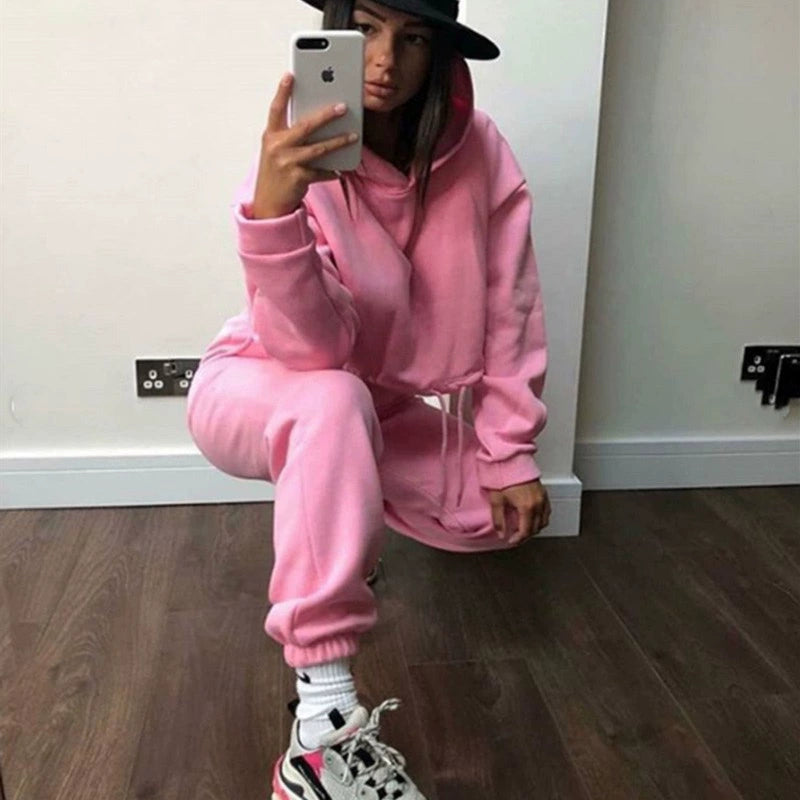 Women’s Long Sleeve Casual Tracksuit Set – Two-Piece Sporty Fashion Outfit