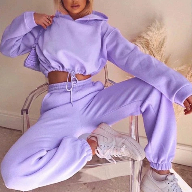 Women’s Long Sleeve Casual Tracksuit Set – Two-Piece Sporty Fashion Outfit