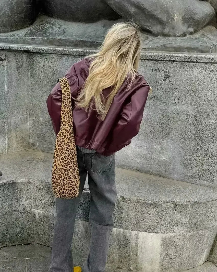Women’s Faux Leather Jacket Outerwear | Street | Zipper