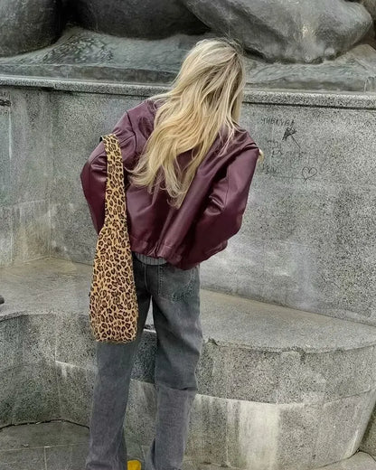 Women’s Faux Leather Jacket Outerwear | Street | Zipper
