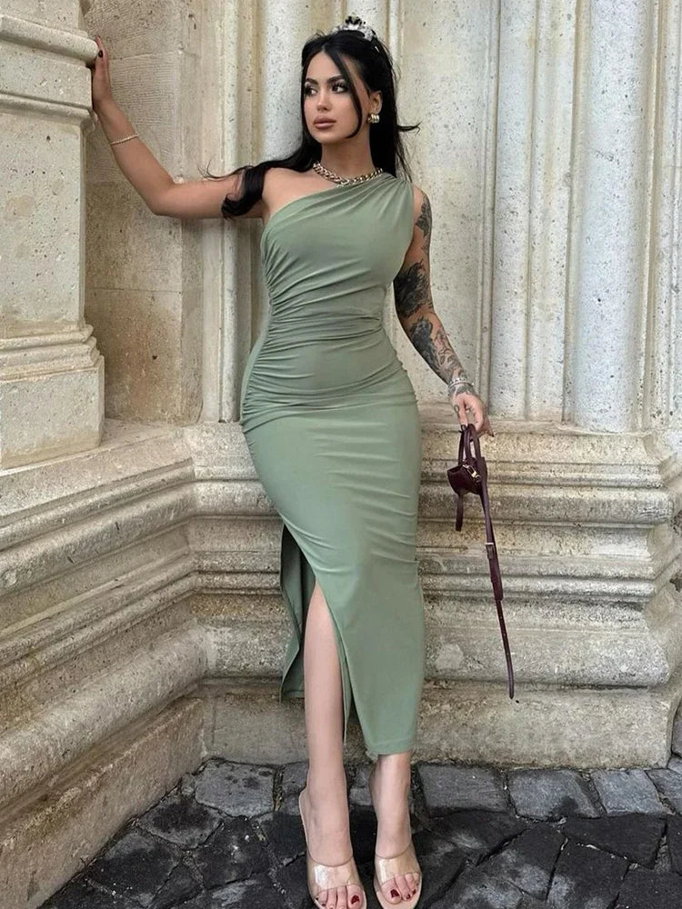 Women’s Black Backless Maxi Dress – Sexy Sleeveless Split Elegant Party Dress