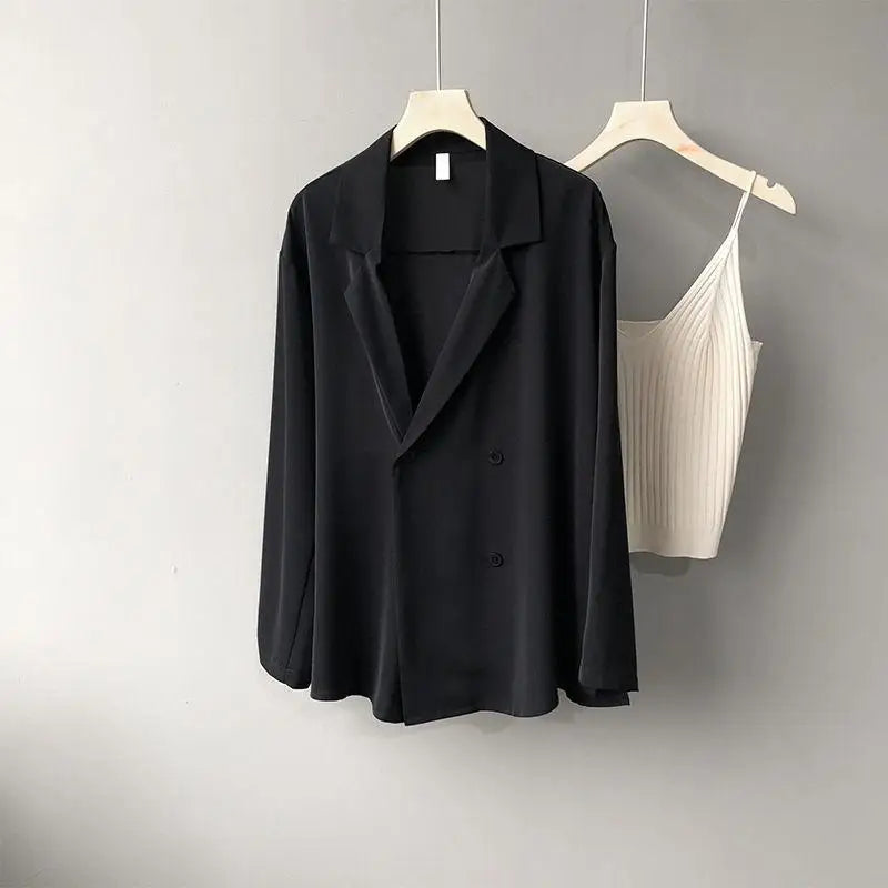 Women’s Oversize Chiffon Sunscreen Shirt – Loose Casual Blouse Top, Thin Spring/Autumn Layer