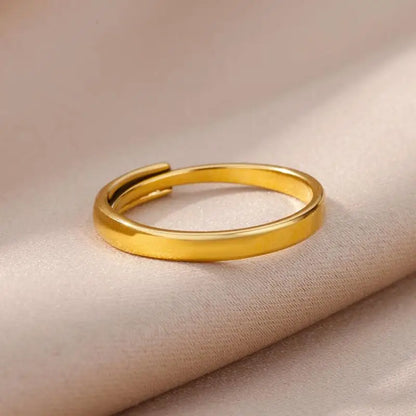 Women’s Stainless Steel Heart Ring – Gold Vintage Waterproof Jewelry Gift