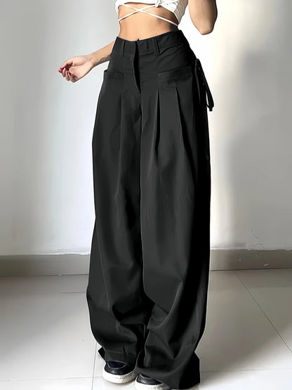 Women’s High Waist Wide Leg Pants Bottoms | Office Chic | Loose Fit | Elegant