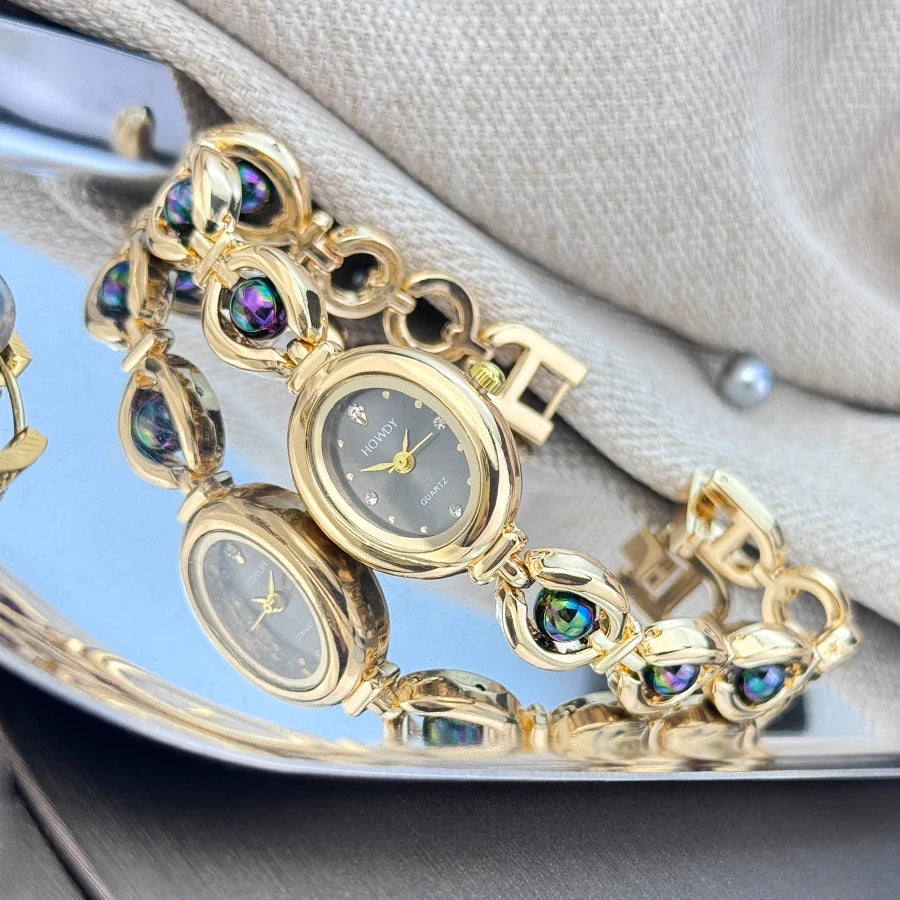 Women’s Oval Pearl Quartz Watch | French Romantic | Aesthetic | Luxury