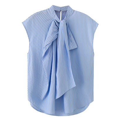 Women’s Blouse Top | Sleeveless | Striped | Elegant