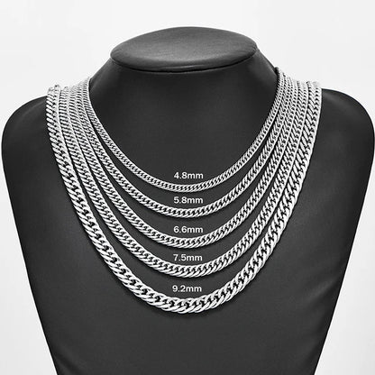 Men’s Cuban Link Chain Necklace – Stainless Steel Chunky Curb Jewelry