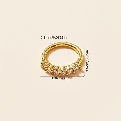 Women’s Single-Row Zircon Nose – Elegant Fake Piercing with Mini Crystals