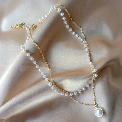 Women’s Jewelry Pearl Choker Necklace | Kpop | Double Layer | Cute
