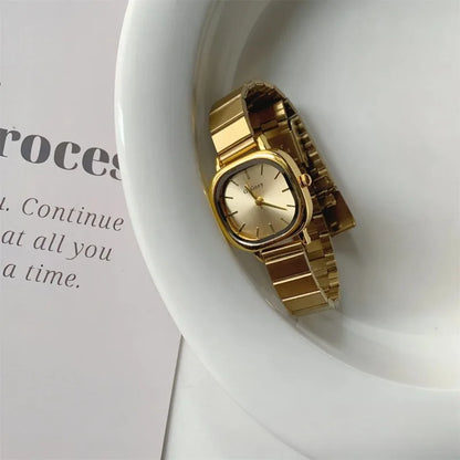 Women’s Gold Stainless Steel Watch – Elegant Luxury Quartz Wristwatch Gift