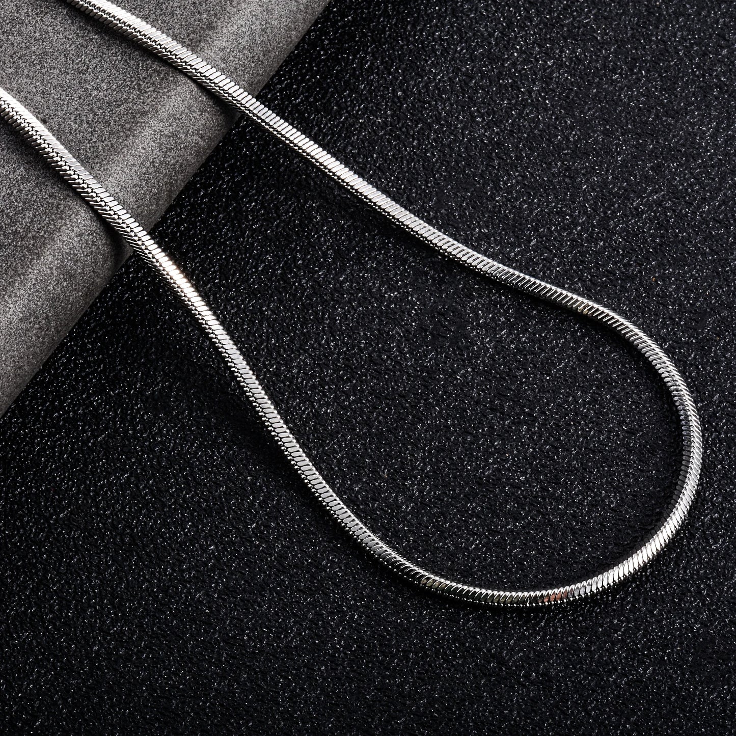 Men’s Stainless Steel Square Snake Chain Necklace – Silver Color, Jewelry