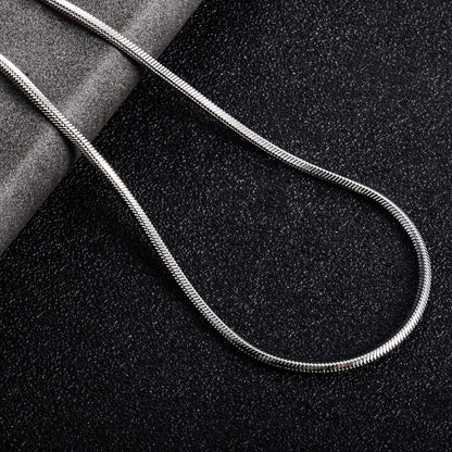 Men’s Stainless Steel Square Snake Chain Necklace – Silver Color, Jewelry