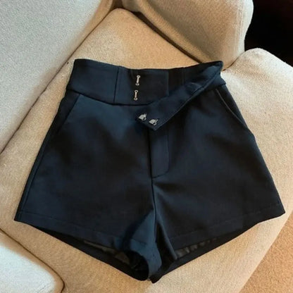 Women’s Black A-Line Shorts – High Waisted Harajuku Slim Fit Sexy Casual Bottoms