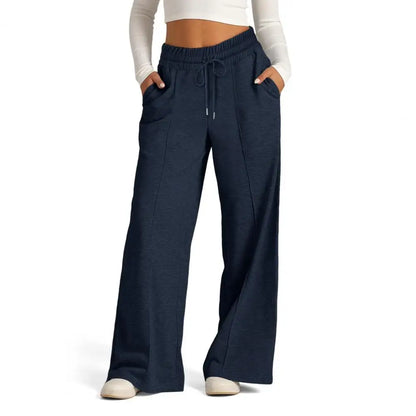 Women’s Yoga Sweatpants Bottom – Straight Leg Loose Fit Wide Leg Gym & Casual Pants
