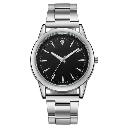 Men’s Casual Stainless Steel Watch – Round Dial Luxury Business Wristwatch