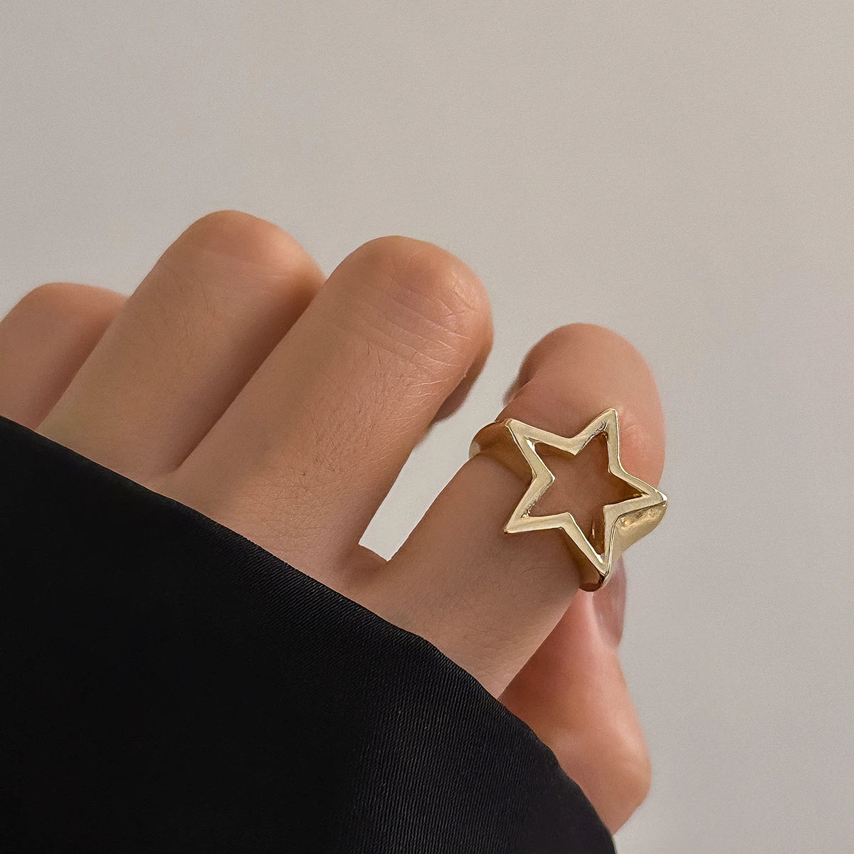Women’s Jewelry Hollow Star Open Ring | Punk | Goth | Adjustable