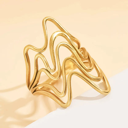 Women’s Jewelry Stainless Steel Open Ring | Punk | Geometric | Silver Tone