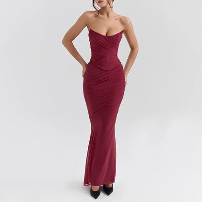Women’s Elegant Maxi Dress with Scarf