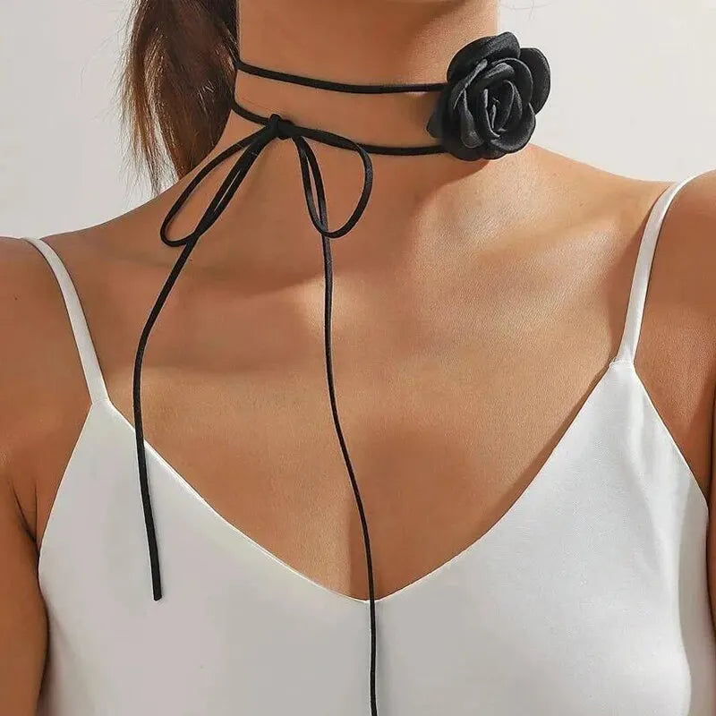 Women’s Jewelry Pearl Velvet Bow Choker Necklace | Elegant | Lace Up | Party