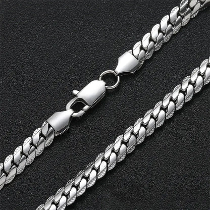 Men’s Sterling Silver Side Chain Bracelet Necklace – Jewelry