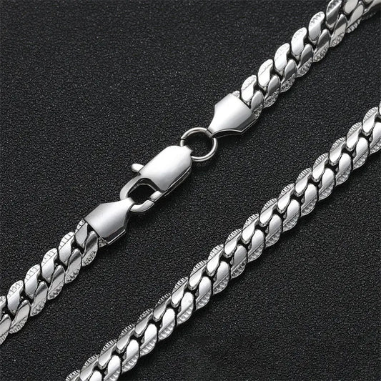 Men’s Sterling Silver Side Chain Bracelet Necklace – Jewelry