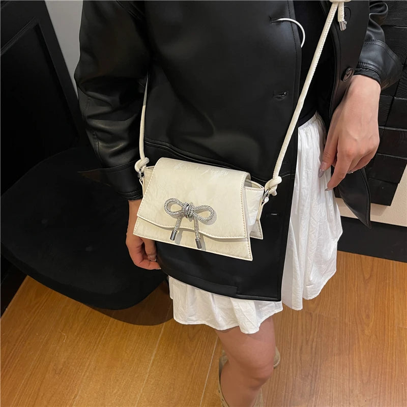Women’s Crossbody Bag | Bow Accent | PU Leather | Fashion