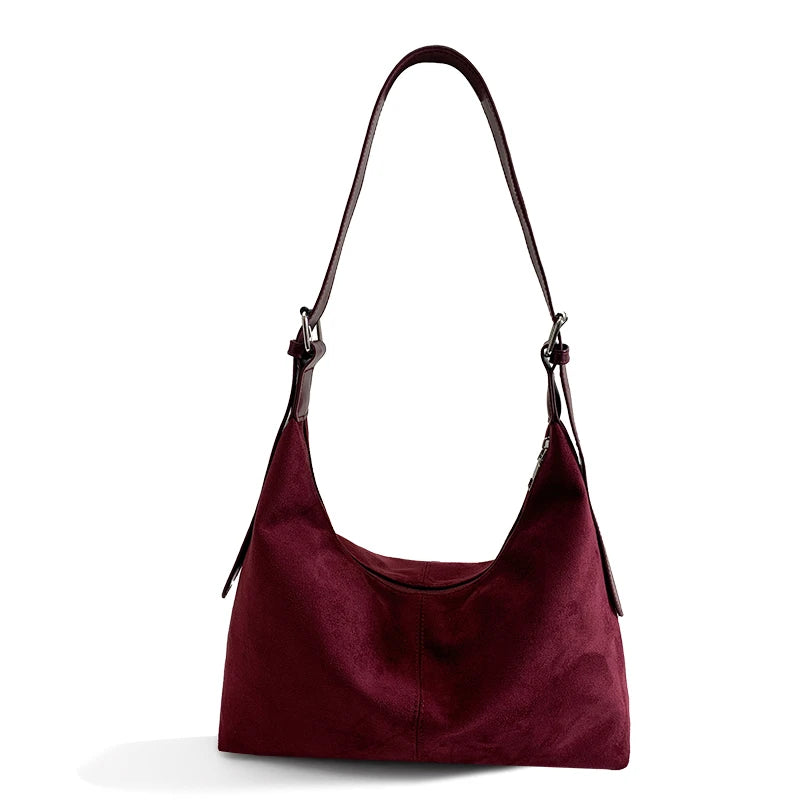 Women’s Shoulder Bag | Faux Suede | Large Capacity | Retro
