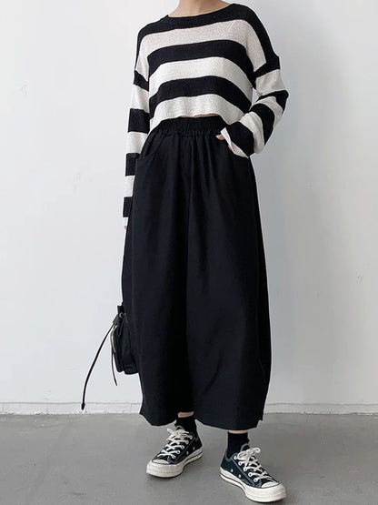 Women’s Casual Harem Pants Bottom – High Waist Cotton Retro Loose Bloomers, Oversized Baggy Sweatpants for Autumn Streetwear