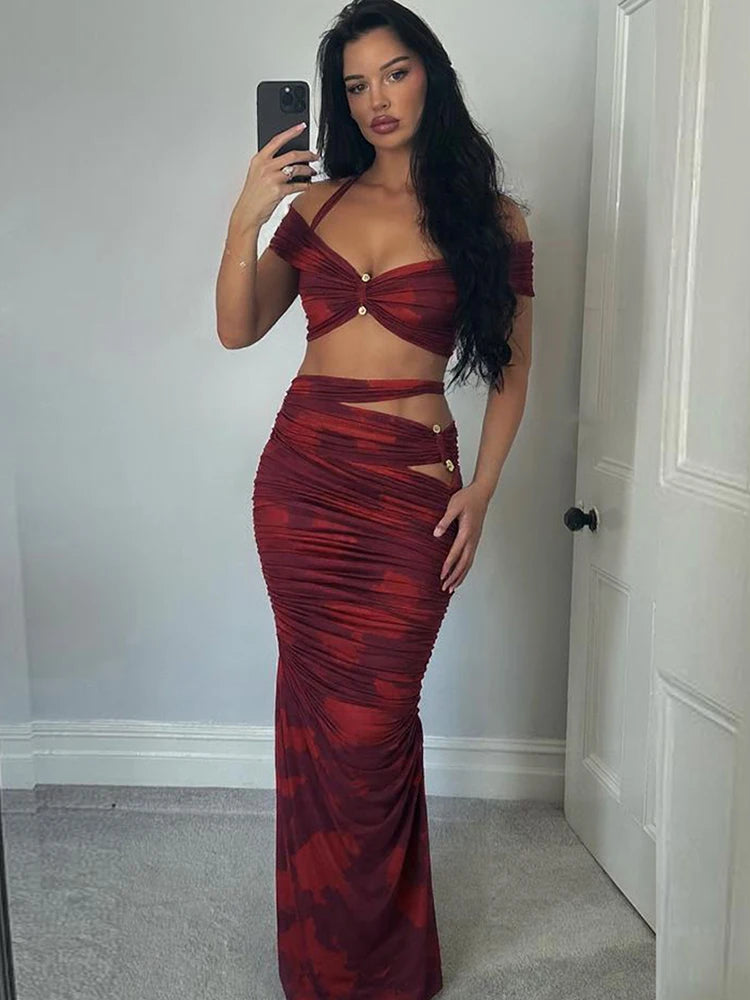 Women’s Halter Backless Maxi Dress – Slim Fit Body-Shaping Festival & Party Dress