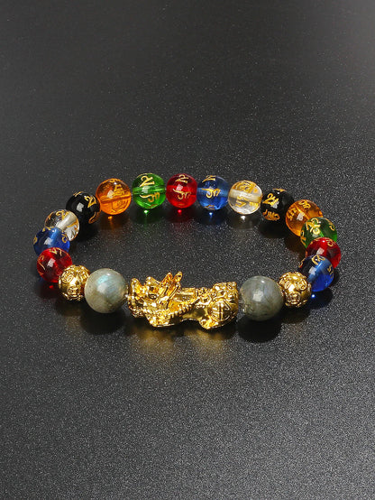Men’s Black Obsidian Bead Bracelet – Spiritual Protection & Wealth Energy Healing Jewelry