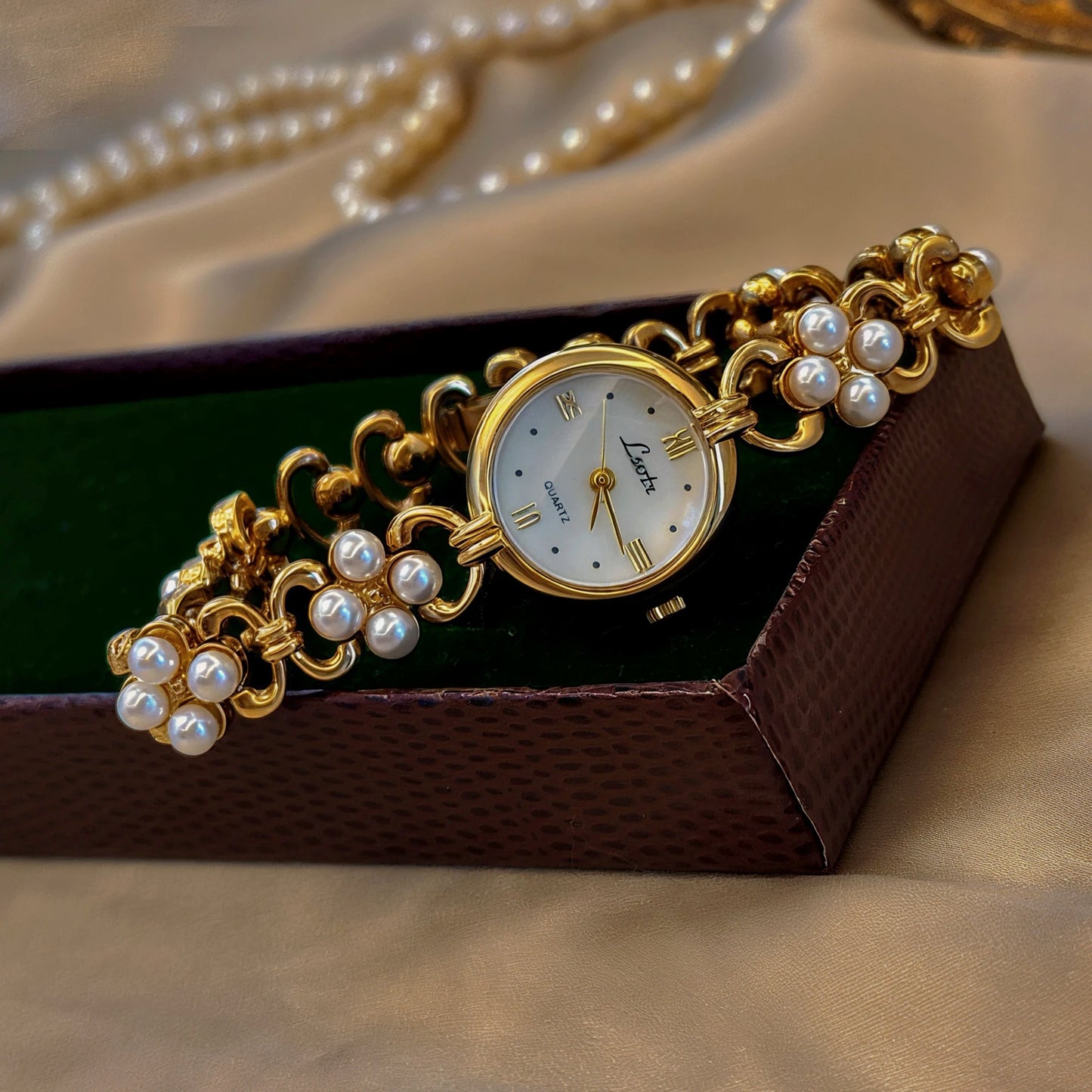 Women’s Pearl Mother Dial Quartz Watch | French | Waterproof | Elegant