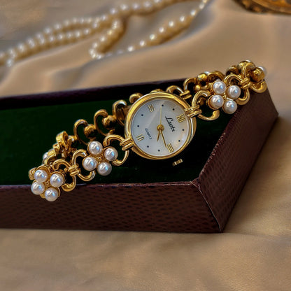 Women’s Pearl Mother Dial Quartz Watch | French | Waterproof | Elegant