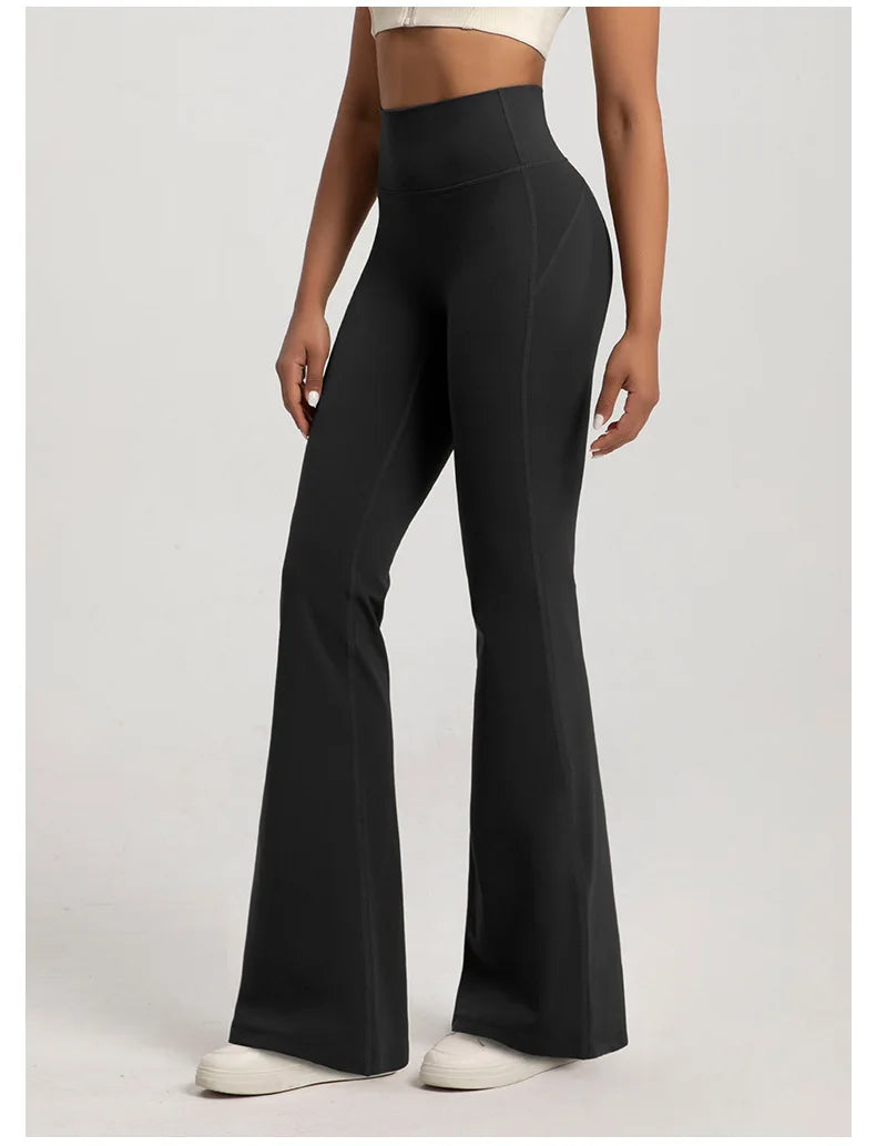 Women’s High-Waisted Yoga Pants – Waist-Cinching, Hip-Lifting Bell Bottom Fitness Leggings