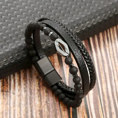Men’s Classic Leather Bracelet – Handwoven Multi-Layer Fashion Jewelry