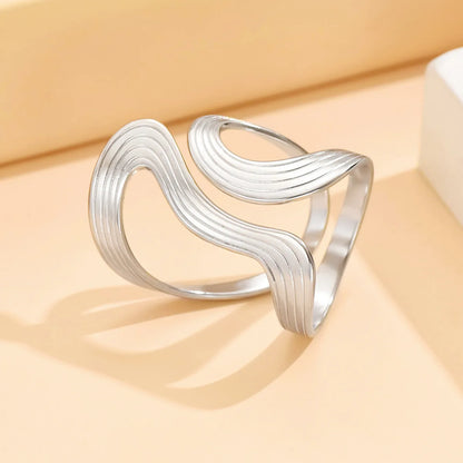 Women’s Jewelry Stainless Steel Open Ring | Punk | Geometric | Silver Tone
