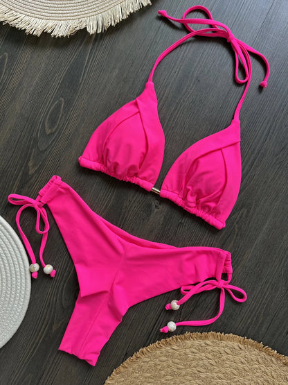 Women’s Triangle Swimwear Brazilian Bikini with Chain