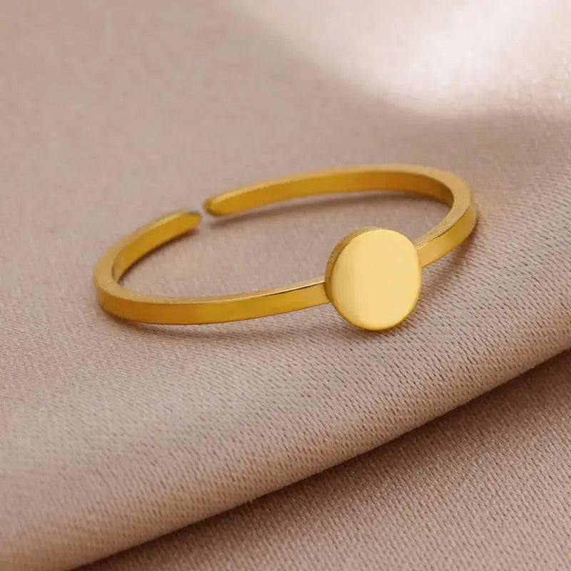 Women’s Stainless Steel Heart Ring – Gold Vintage Waterproof Jewelry Gift