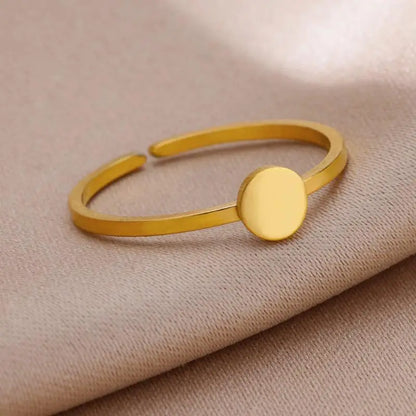Women’s Stainless Steel Heart Ring – Gold Vintage Waterproof Jewelry Gift