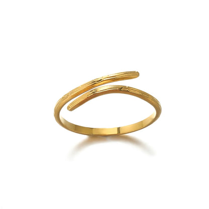 Women’s 316L Stainless Steel Geometric Open Ring – Gold Color Multilayer Vintage Waterproof Jewelry