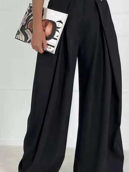Women’s Wide Leg Pants Bottoms | Baggy | Pleated | Striped Elegant