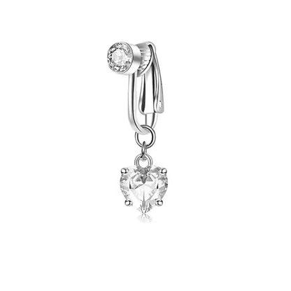 Women’s Clip-On Belly Button – Butterfly Zircon Pink Fake Navel Piercing Jewelry